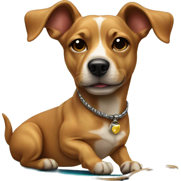 skateboarding dog with earring emoji