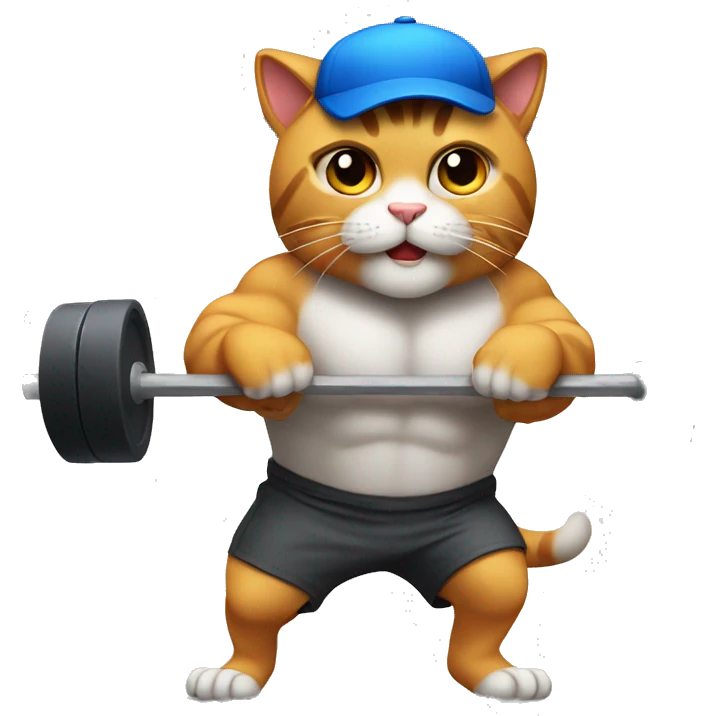 strong gym cat with cap  emoji