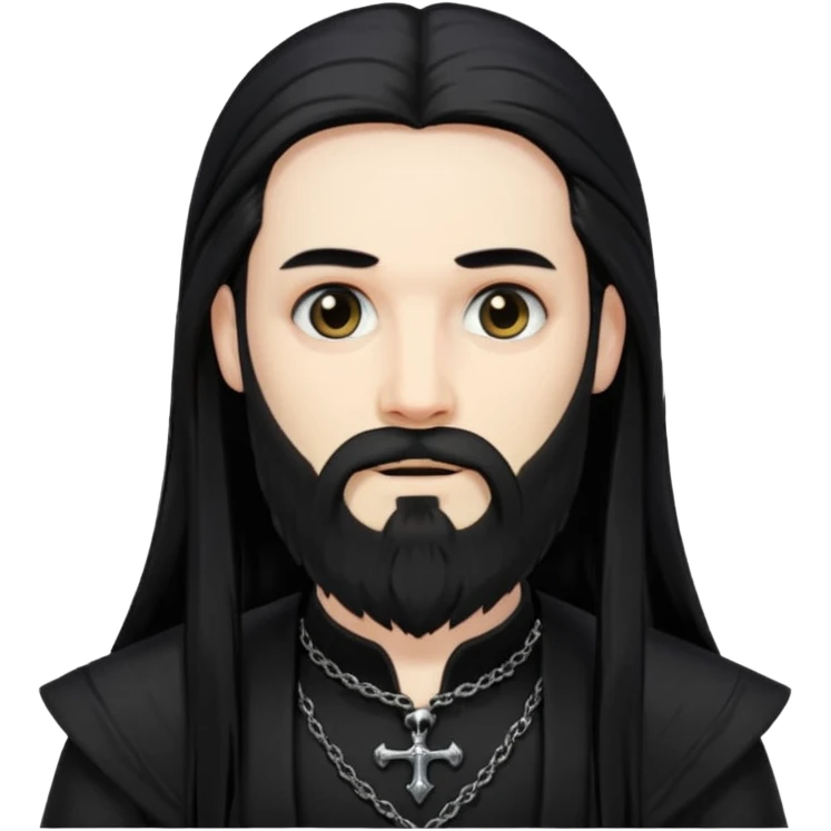 gothic man with long hair and  beard emoji
