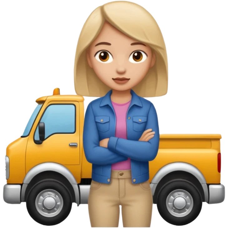 A truck hitting a girl emoji