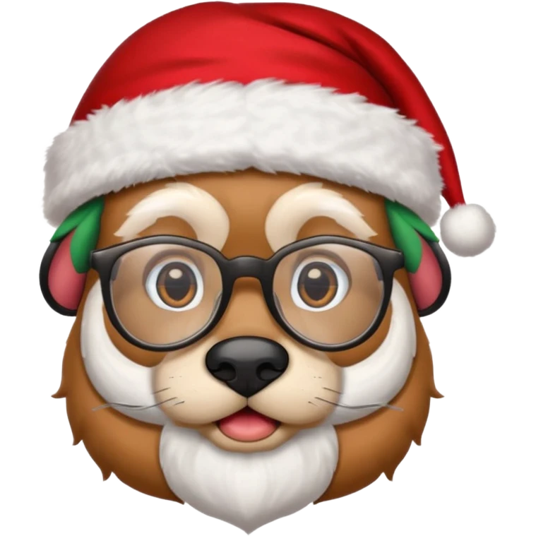 Animal santa cap and glasses 
 emoji