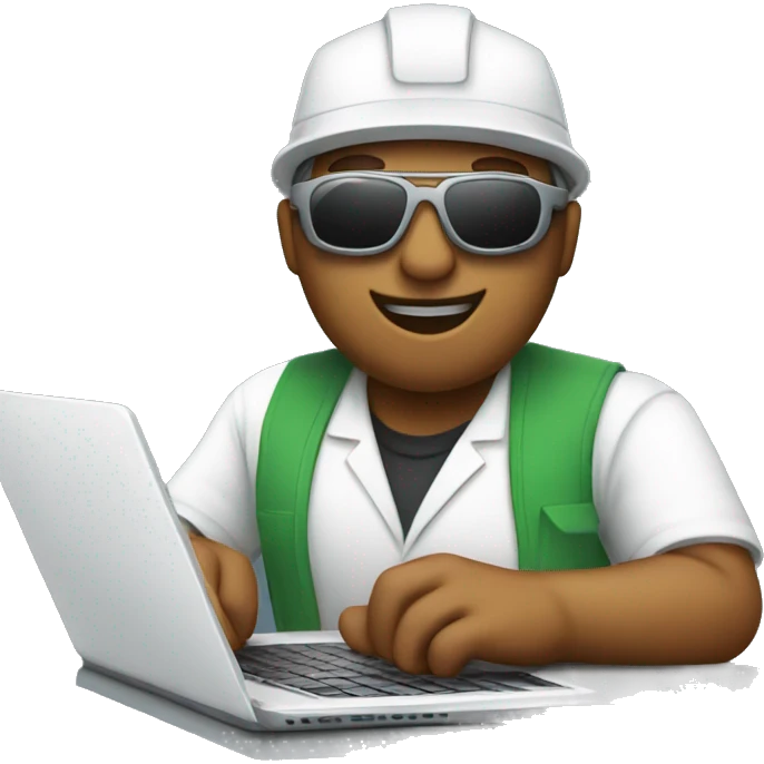 technician work laptop with sunglasses emoji