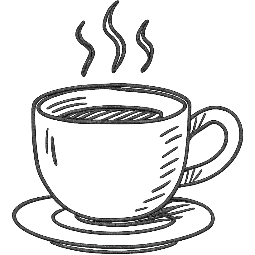 coffee cup, hand drawn icon style emoji