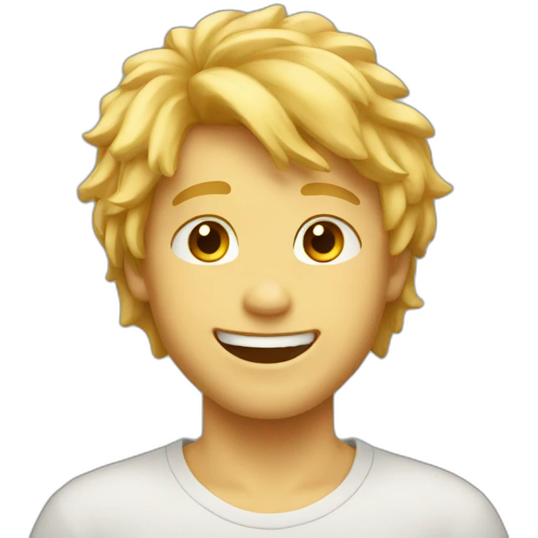 Happy golden hair boy emoji