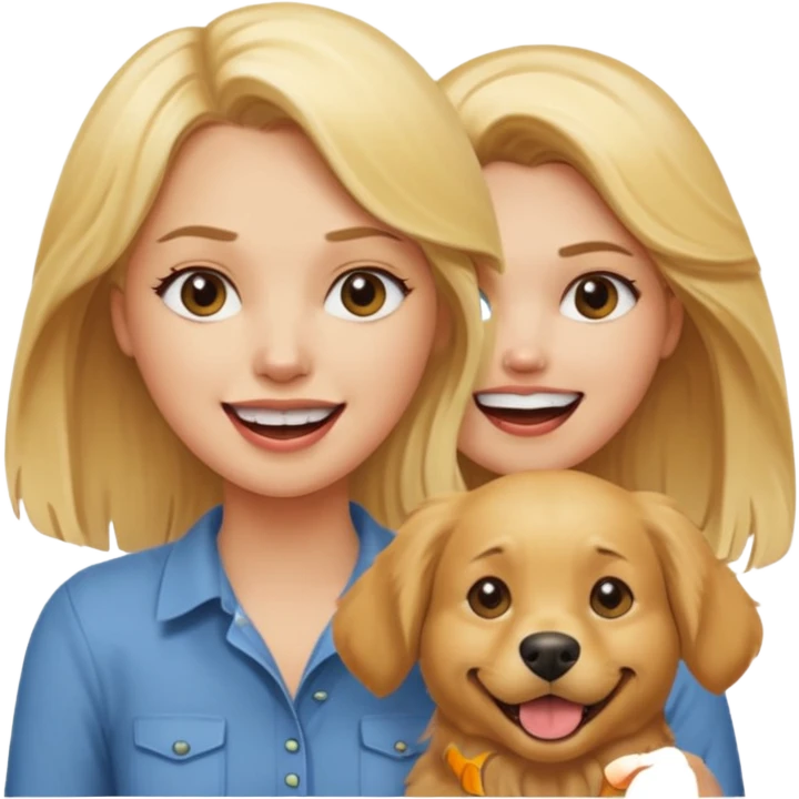 angry blonde women and happy dog emoji