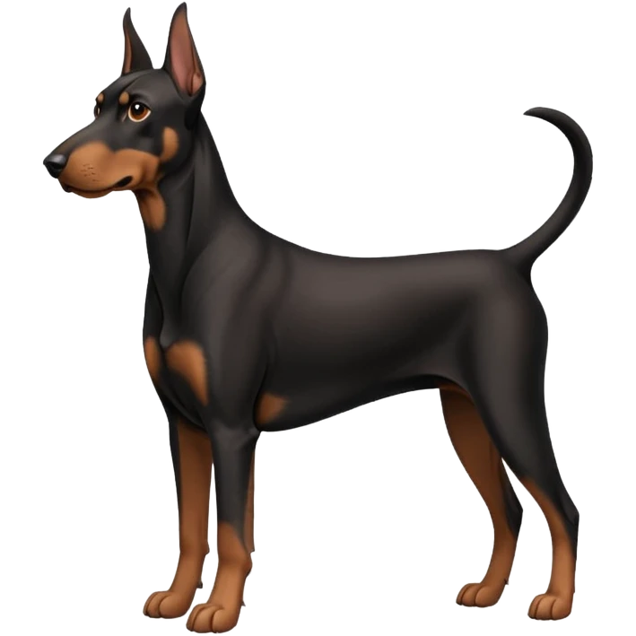 black and tan doberman with floppy ears emoji