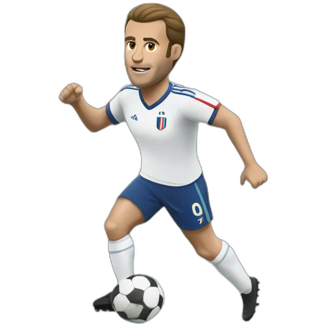 Macron qui joue au foot emoji
