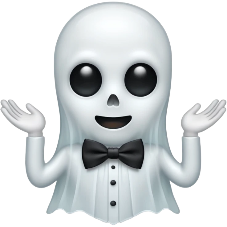A ghost with a bowtie emoji