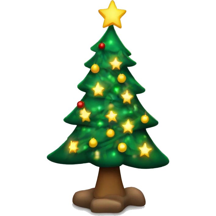 chirstmas tree with lights and a star  emoji