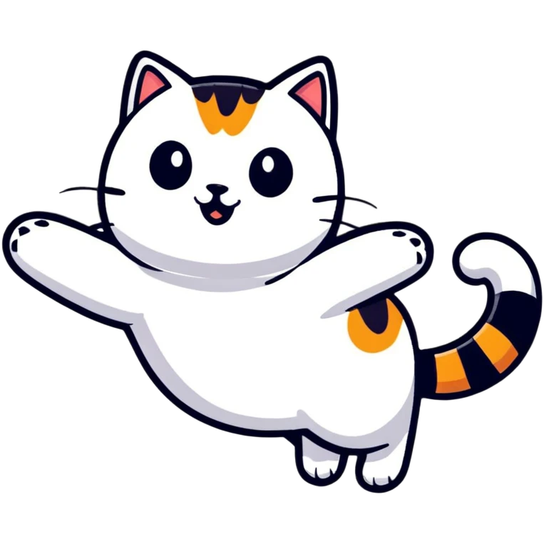cat flying through the air emoji