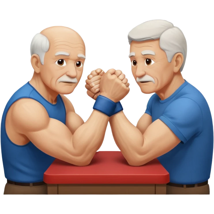 Two elderly men arm wrestling emoji