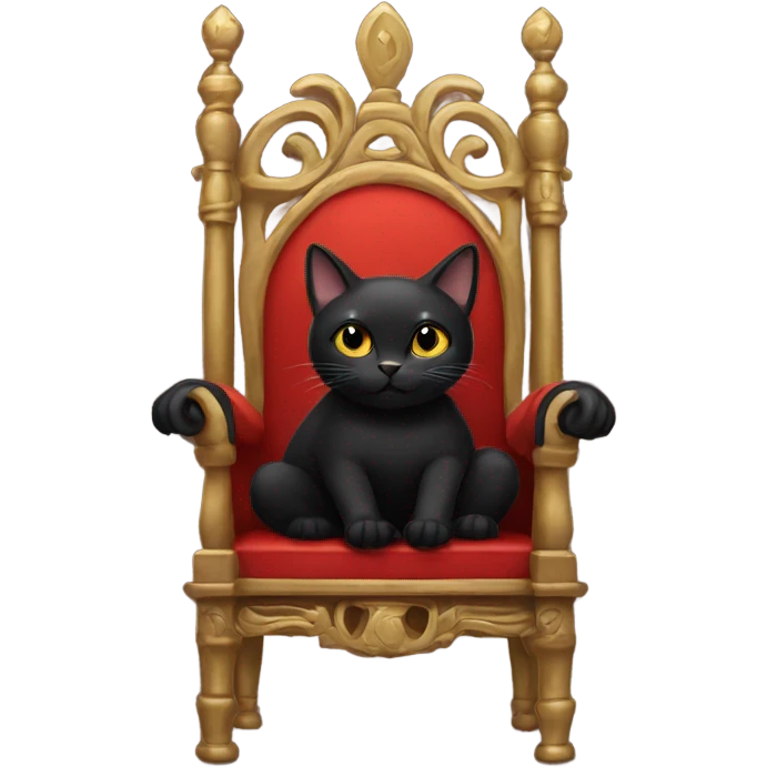 Black cat sitting on a throne emoji