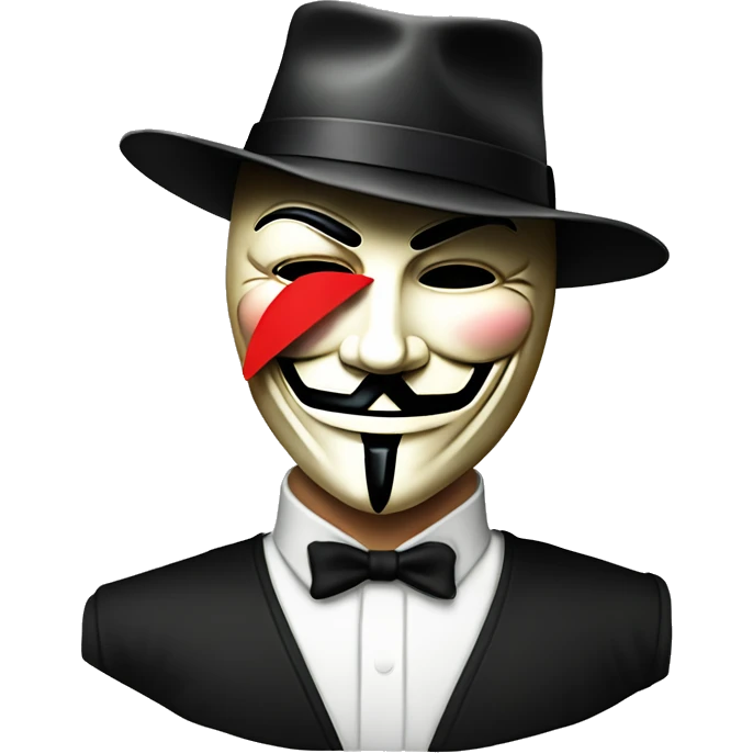 V for vendetta with birthday hat emoji