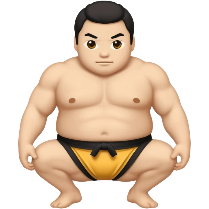 sumo wrestlers in action, playful bold emoji style, no text emoji