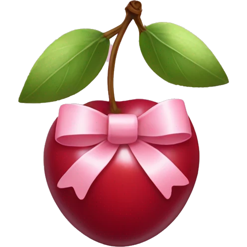 cherries with pale pink bow  emoji
