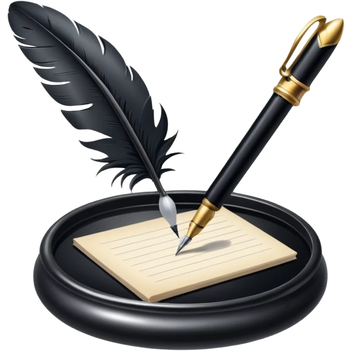 Pen and inkwell emoji