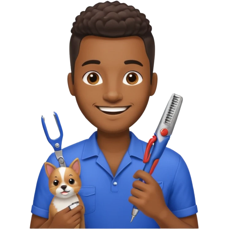 Pet Grooming Stylist black man  emoji