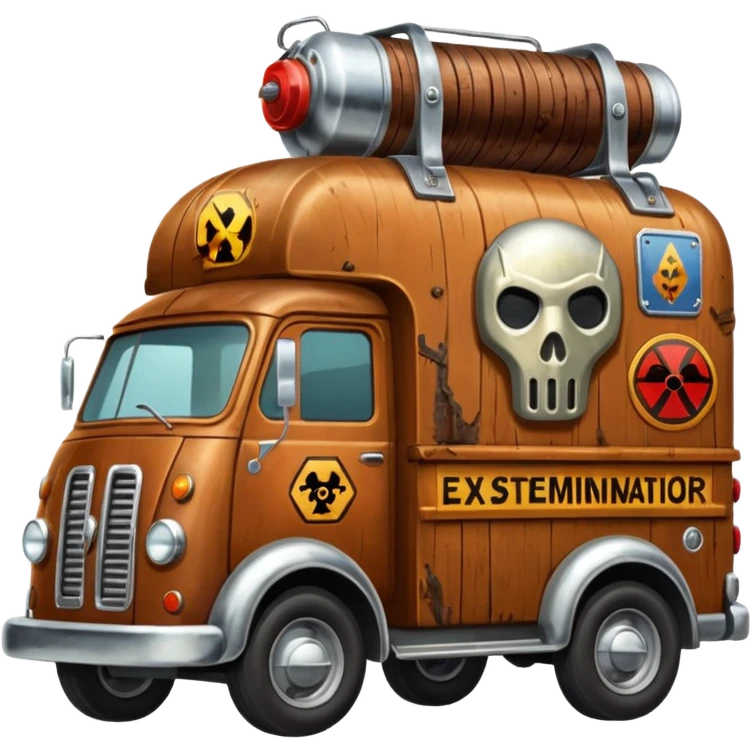 SuperBug man’s exterminator antique moving van  emoji