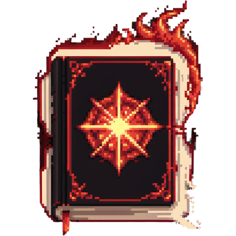 red cursed book with a glowing spell effect swirling around it emoji