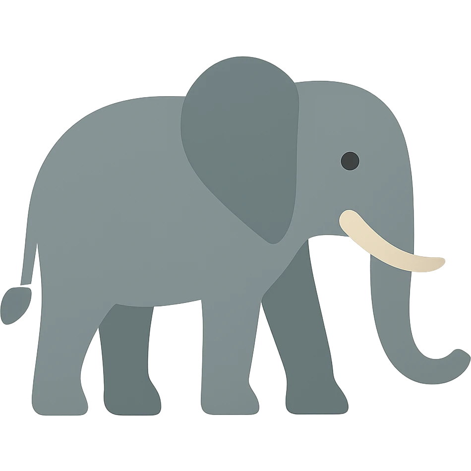 Flat design style elephant emoji