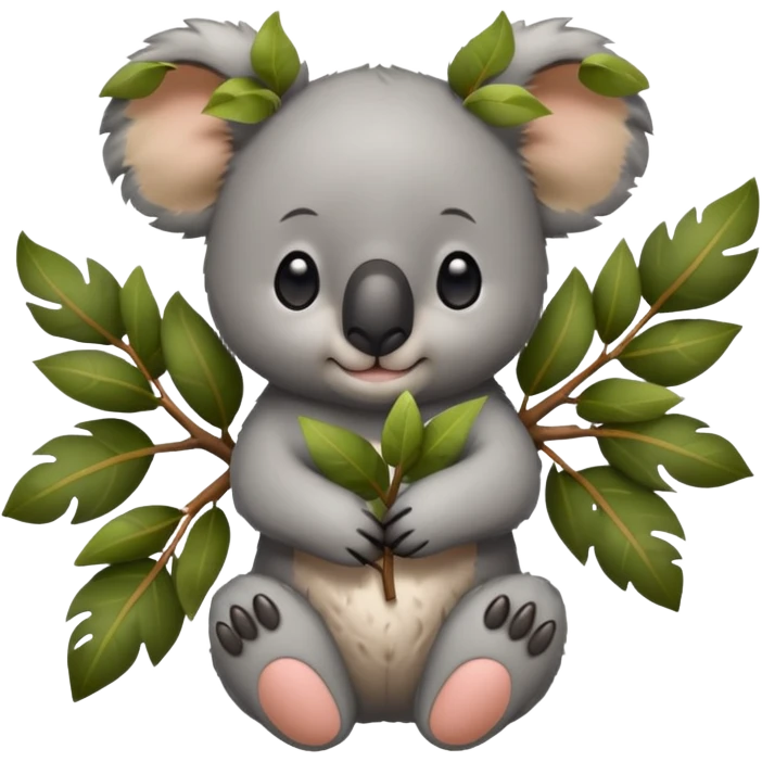 KOALA IN CHANGE WITH LEAVES emoji