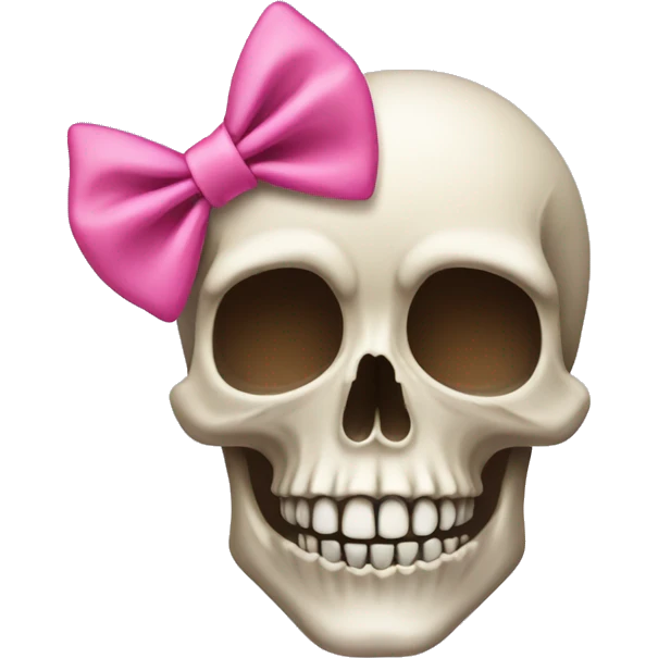 Skull with a pink bow emoji