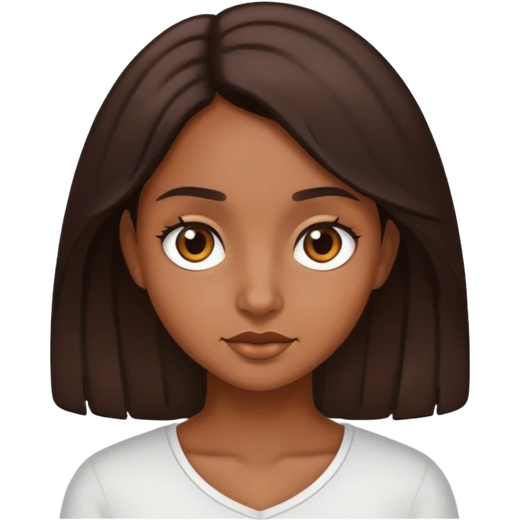 Brown Girl dark brown hair  emoji
