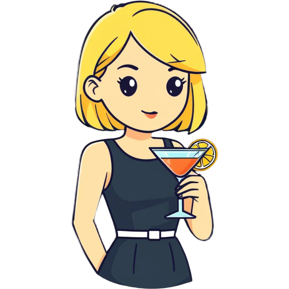 Blond girl with cocktail in hand emoji