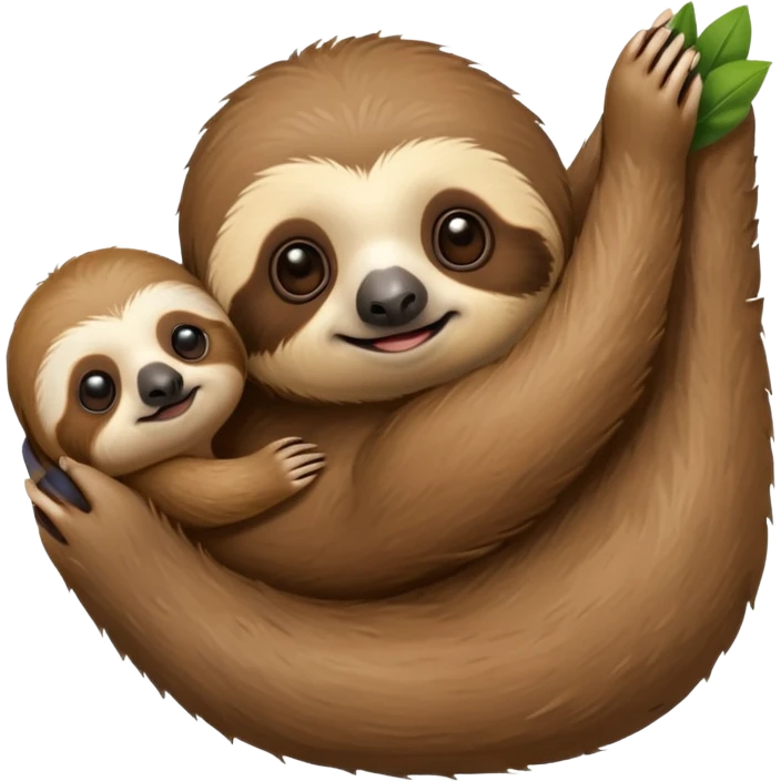 baby sloth with toy emoji