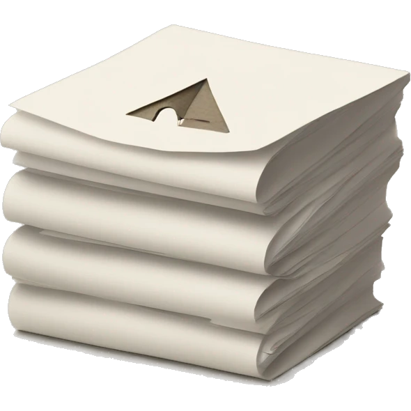 a stack of paper with a visible home symbol on it emoji