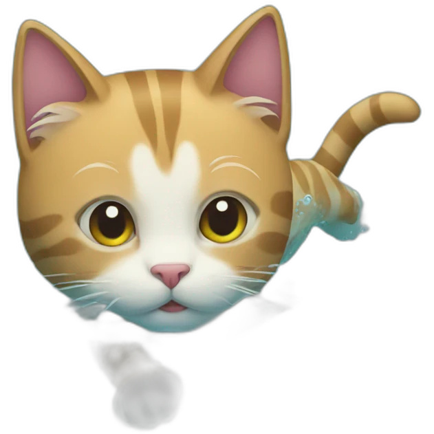 Cat swimming emoji