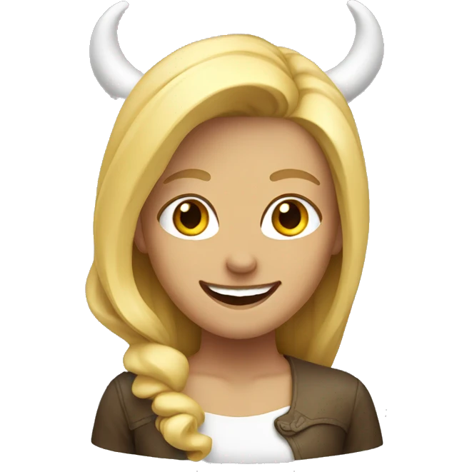 Woman: Blond Hair mixed with Smiling Face with Horns emoji