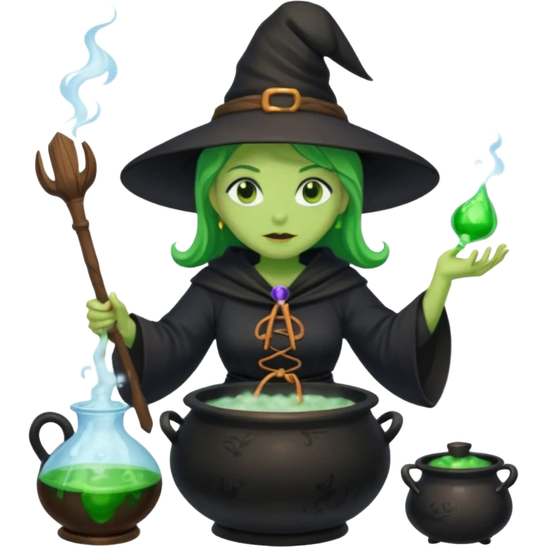 green witch cooking potion emoji