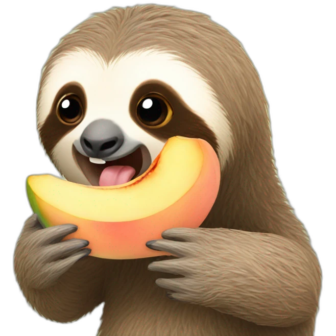 Sloth peach eating emoji