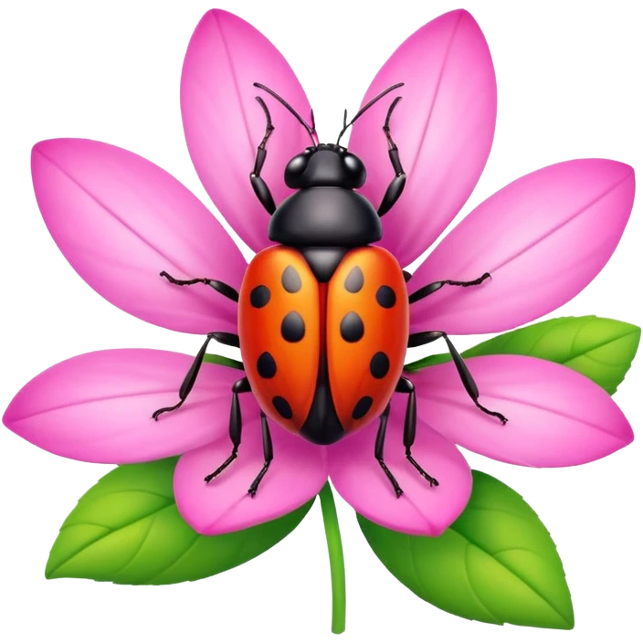 
bug on flower emoji