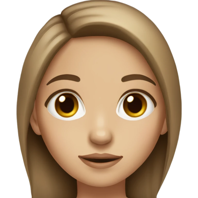 Light brown haired girl with big brown eyes light skin emoji