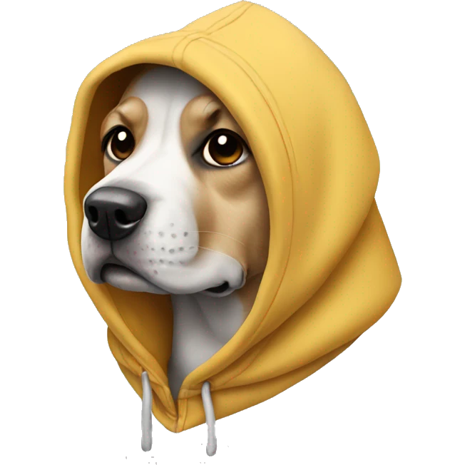 Dog wearing hoodie emoji