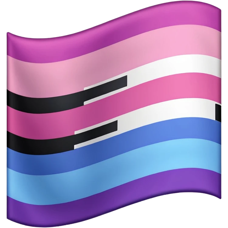 I want a flag, I want it to have three stripes and I want the stripes to be horizontal. I want the first stripe at the very top of the flag to be pink 🩷. The middle stripe will be the color purple 💜. And finally the bottom stripe will be the color blue 💙. emoji