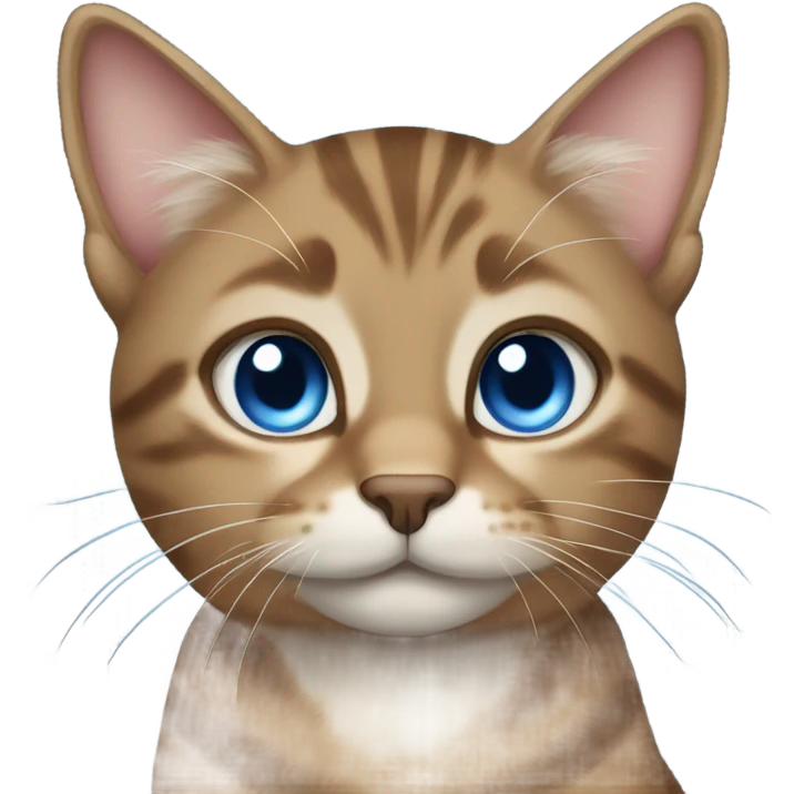 Tabby brown cat with blue eyes emoji