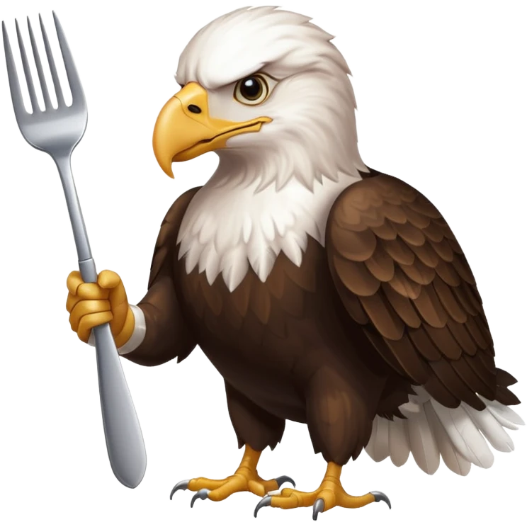 Aquila calva con forchetta emoji