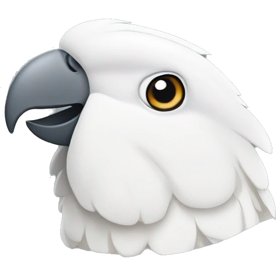 White cockatoo head front emoji