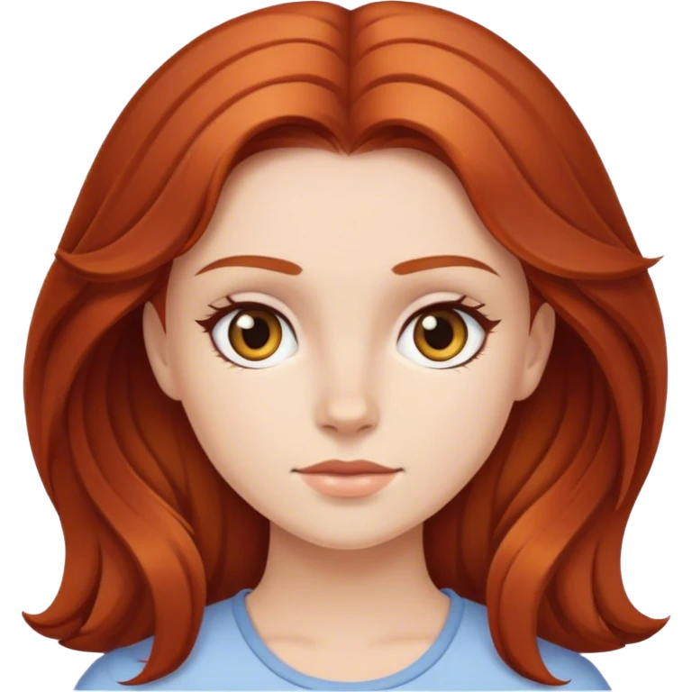 بنت شعرها بني احمر ،بيضاء  emoji