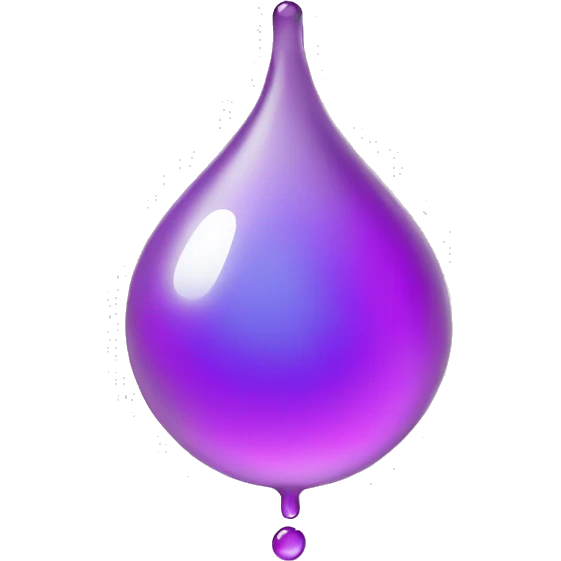 a droplet behind a molecule emoji