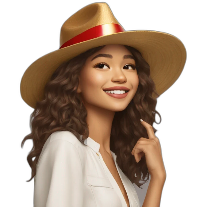 Zendaya pose con un sobrero de navidad emoji