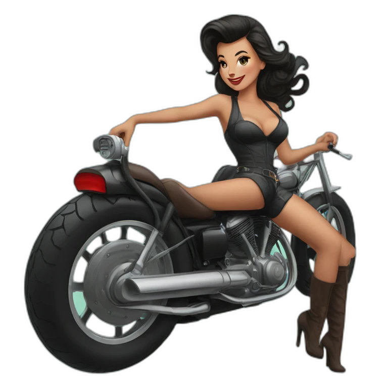 pinup brune moto emoji