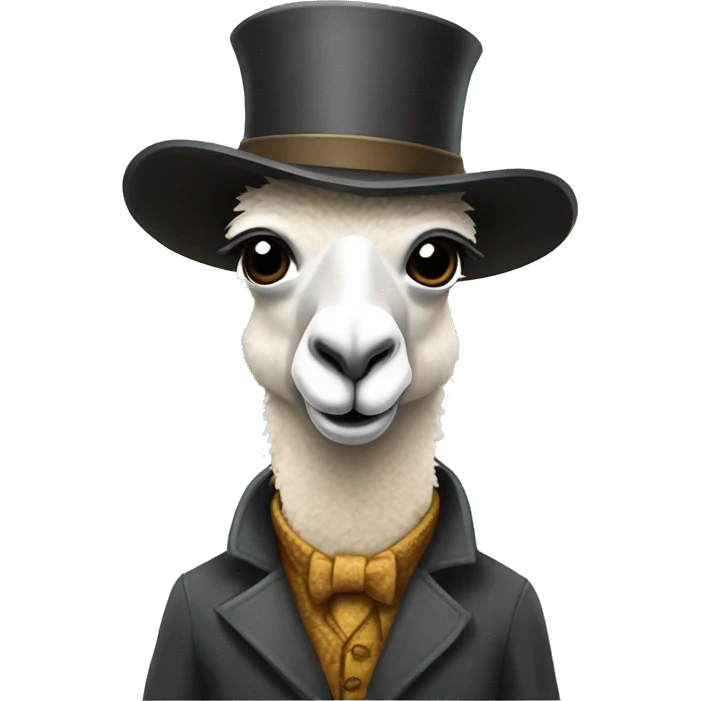 A llama dressed as sherlock Holmes emoji