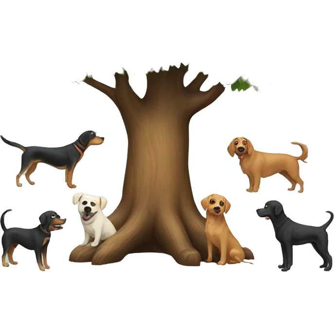 Tree with dogs emoji