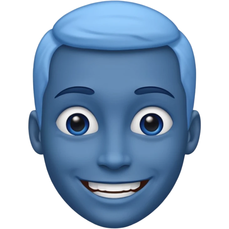 Blue smiling emoji