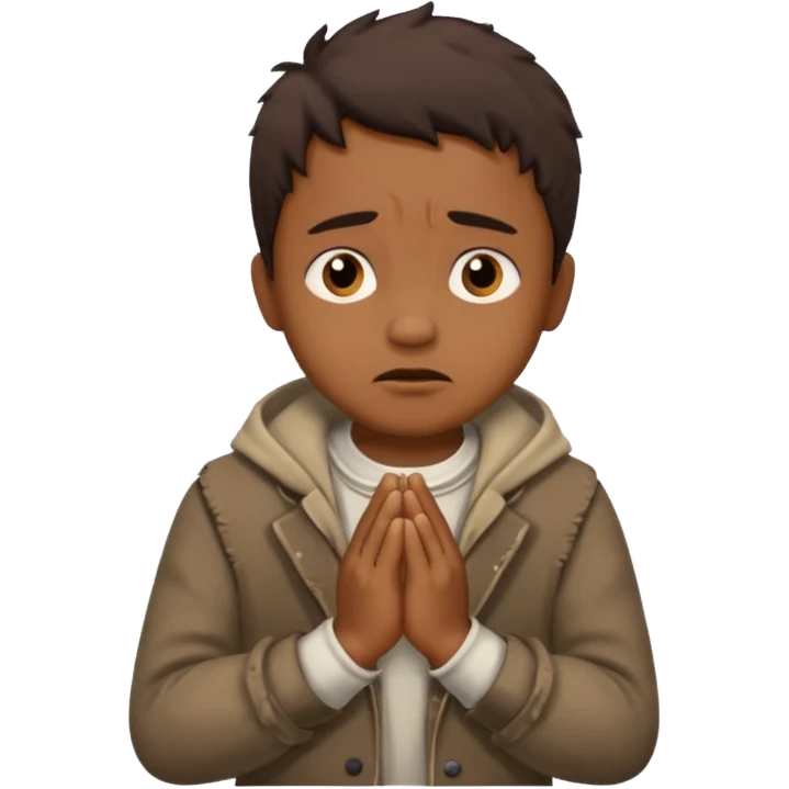 Emoji in which a small man begging emoji