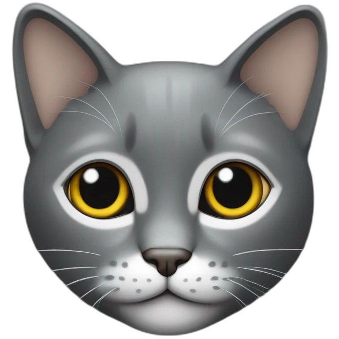 Un Chat gris foncé efreyée emoji